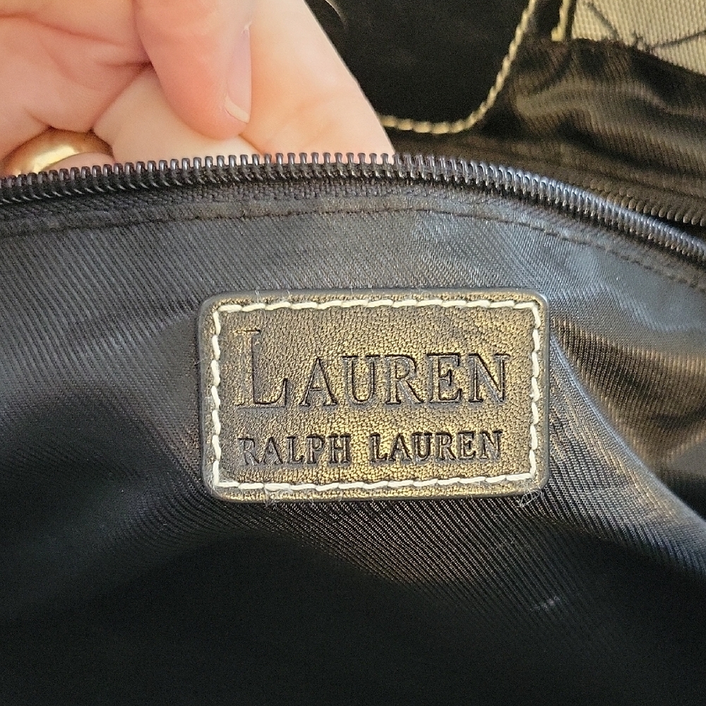 Lauren Ralph Lauren Black and White Patterned Tote - Picture 4 of 10